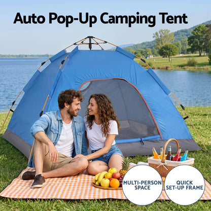 Weisshorn Instant Pop Up Camping Tent 2-3 Person Outdoor Hiking Tent Blue