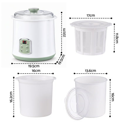 Devanti 2L Yoghurt Maker & Fermenter with Greek Yoghurt Strainer