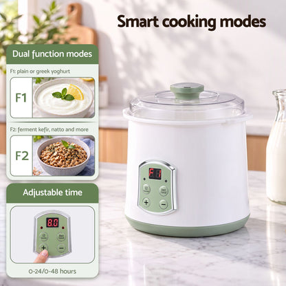 Devanti 2L Yoghurt Maker & Fermenter with Greek Yoghurt Strainer
