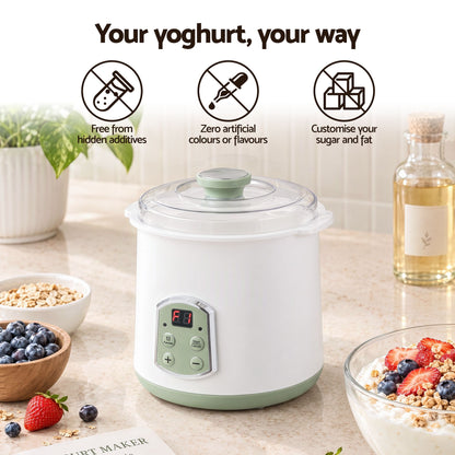 Devanti 2L Yoghurt Maker & Fermenter with Greek Yoghurt Strainer
